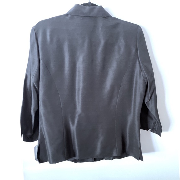 100% Silk Adrianna Papell formal jacket black 10 - Picture 5 of 6